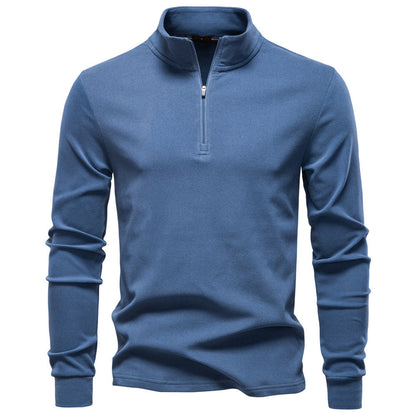 Herren Sweatshirt Funktionstextil Hochkragen Kurzreißverschluss Sportlich