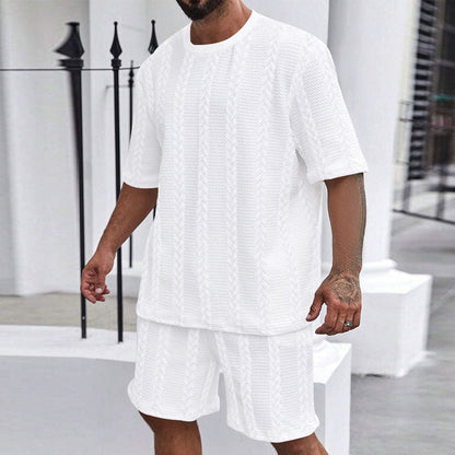 Herren T-Shirt und Shorts Set Sportlich Leicht Sommer