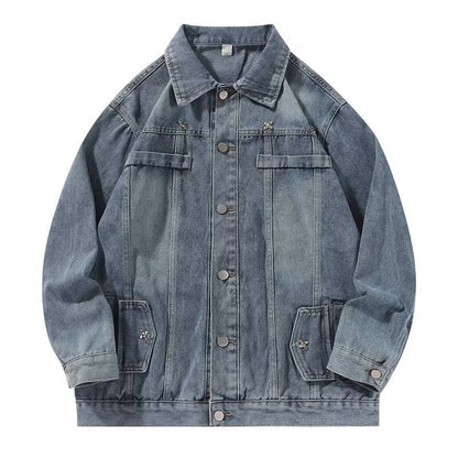 Herren Denimjacke Lässig Klassisch Jeansjacke Modern