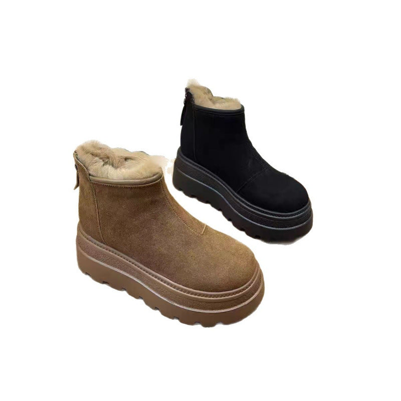 Damen Plateauschuhe Hoch Chunky Bequem Schwarz