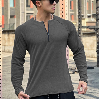 Herren Funktionsshirt Atmungsaktiv Reißverschluss Sportlich