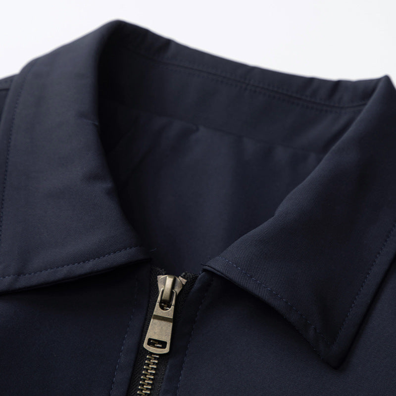 Herren Bomberjacke Sportlich Reißverschluss Taschen Schwarz