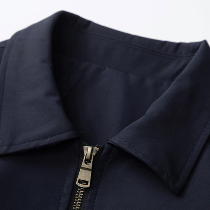Herren Bomberjacke Sportlich Reißverschluss Taschen Schwarz