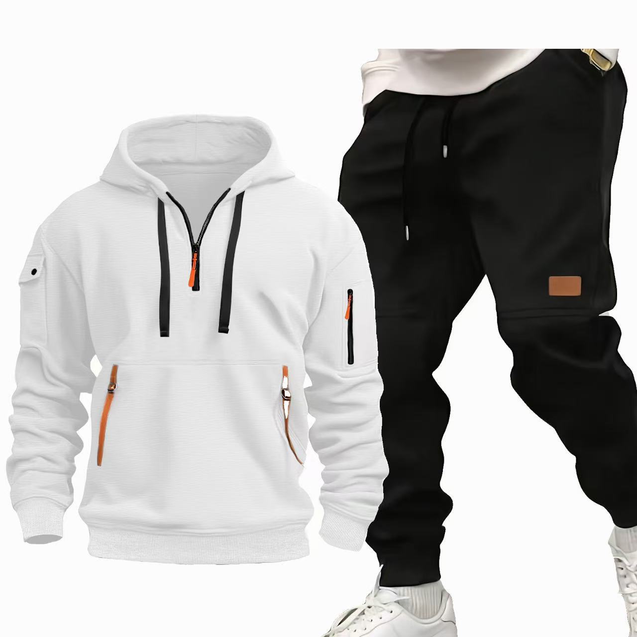 Herren Sportset Hoodie und Jogginghose Set Grau Funktionell - BerlinGlamour