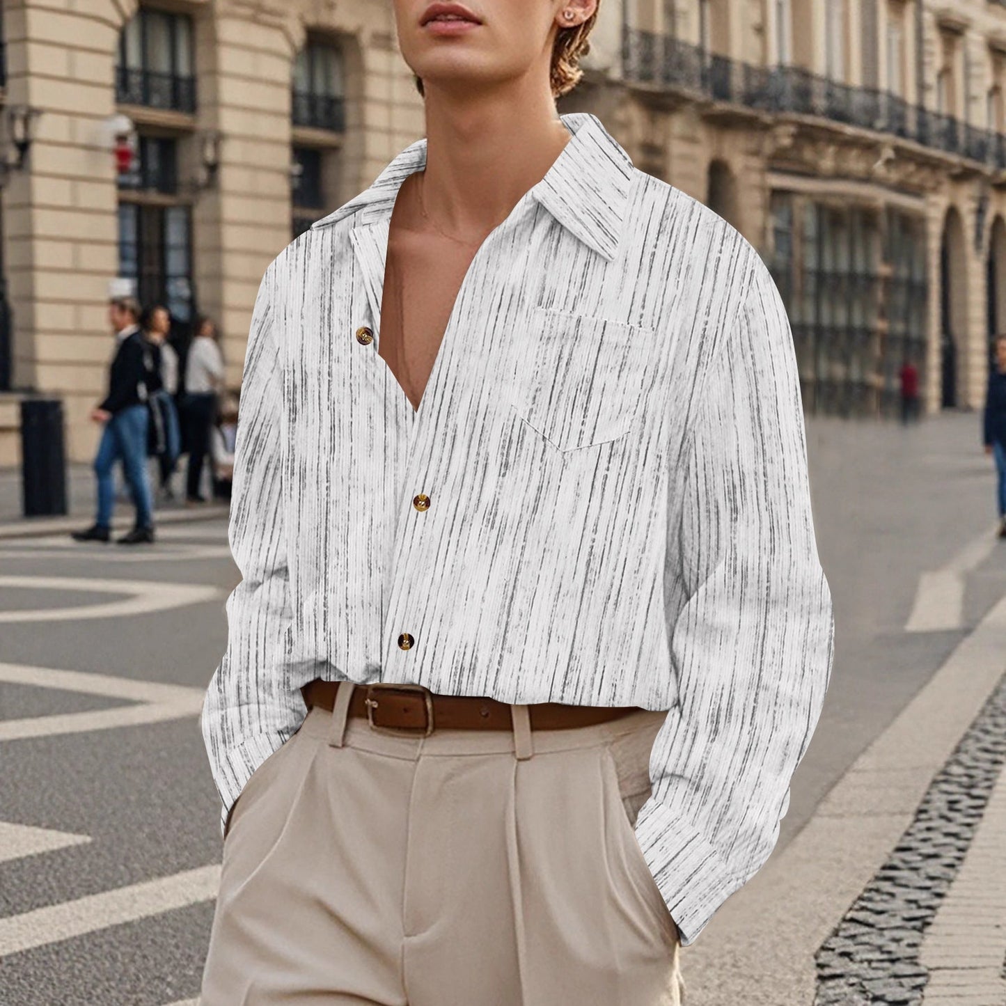 Herren Hemdbluse Moderne Gestreift