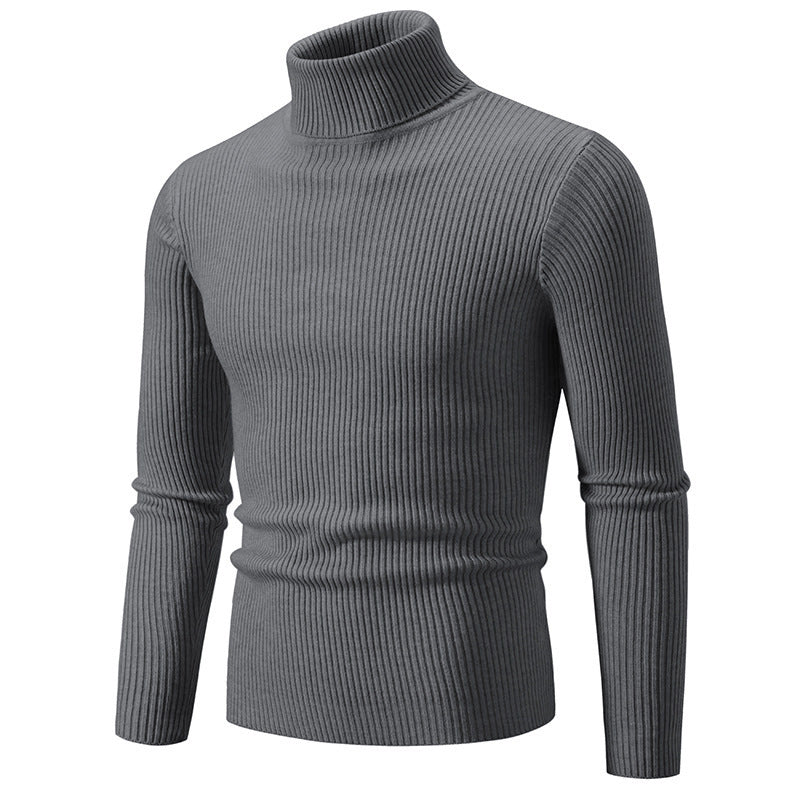 Herren Rollkragenpullover Fein Gerippt Elegantes Design