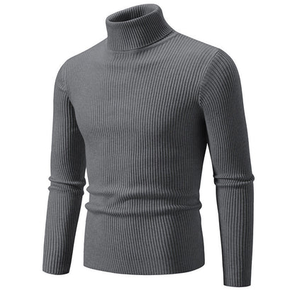 Herren Rollkragenpullover Fein Gerippt Elegantes Design