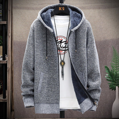 Herren Kapuzenjacke Bequem Stylisch Schwarze Mode