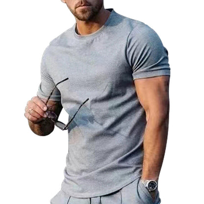 Herren T-Shirt Rundhals atmungsaktiv Baumwolle Weich