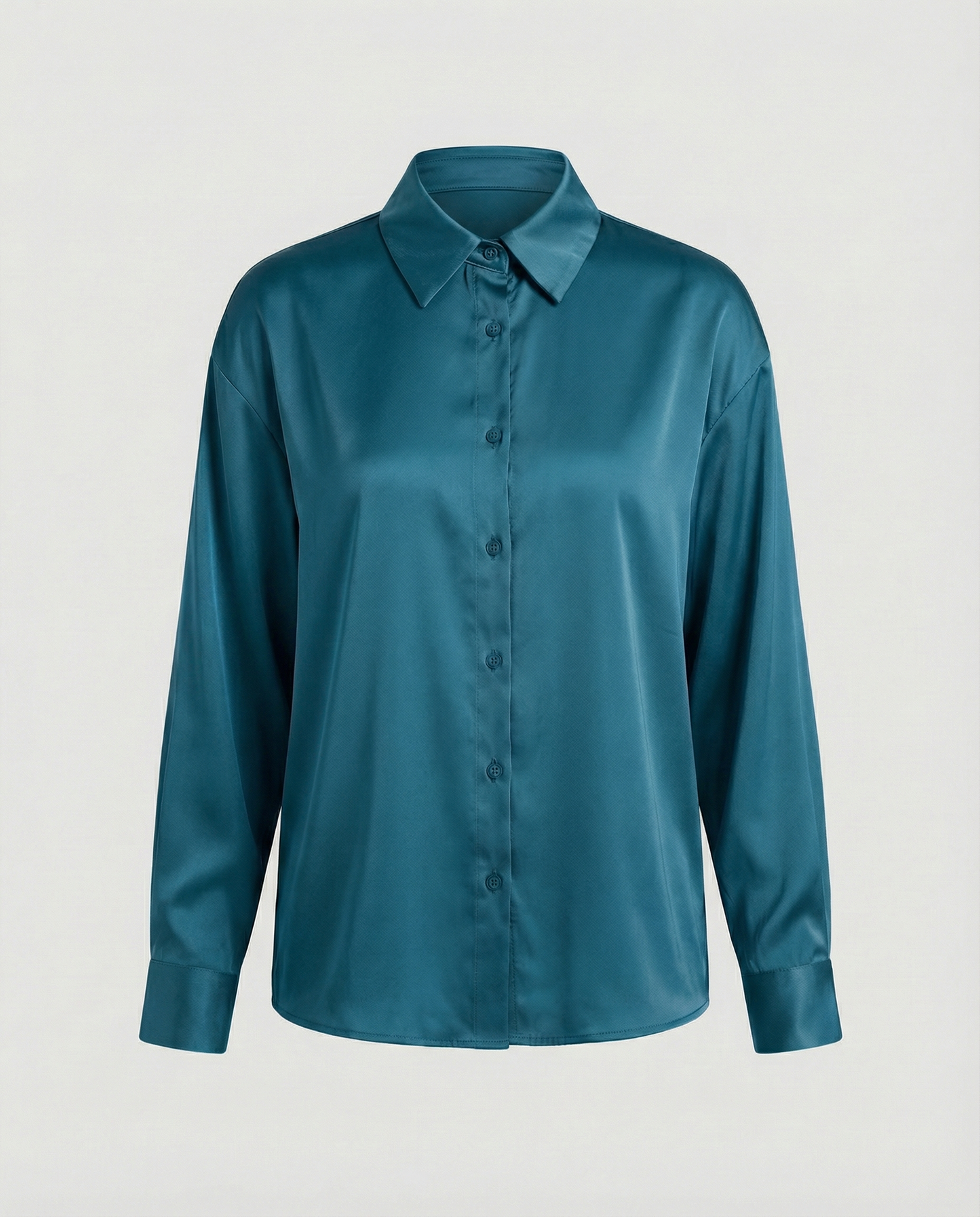 Elegante Damen Bluse Satin mit Knöpfen und Knotendetail