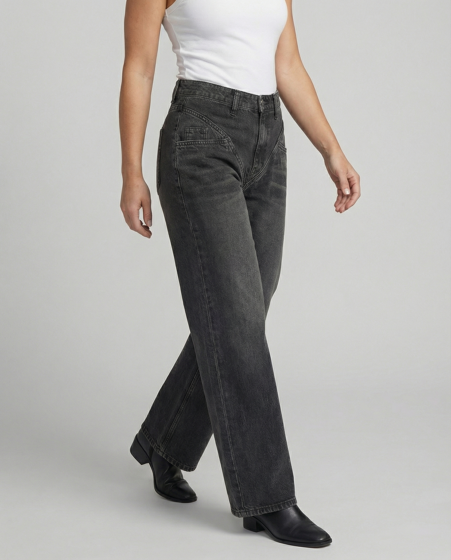 Hochtaillierte Damen Vintage Jeans Retro Stil - BerlinGlamour
