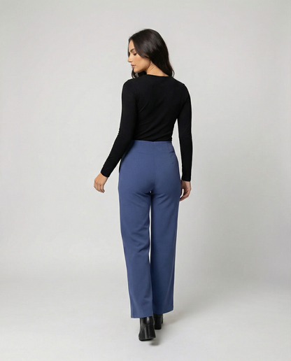 Damen Hose Weite Bequem mit Knöpfen