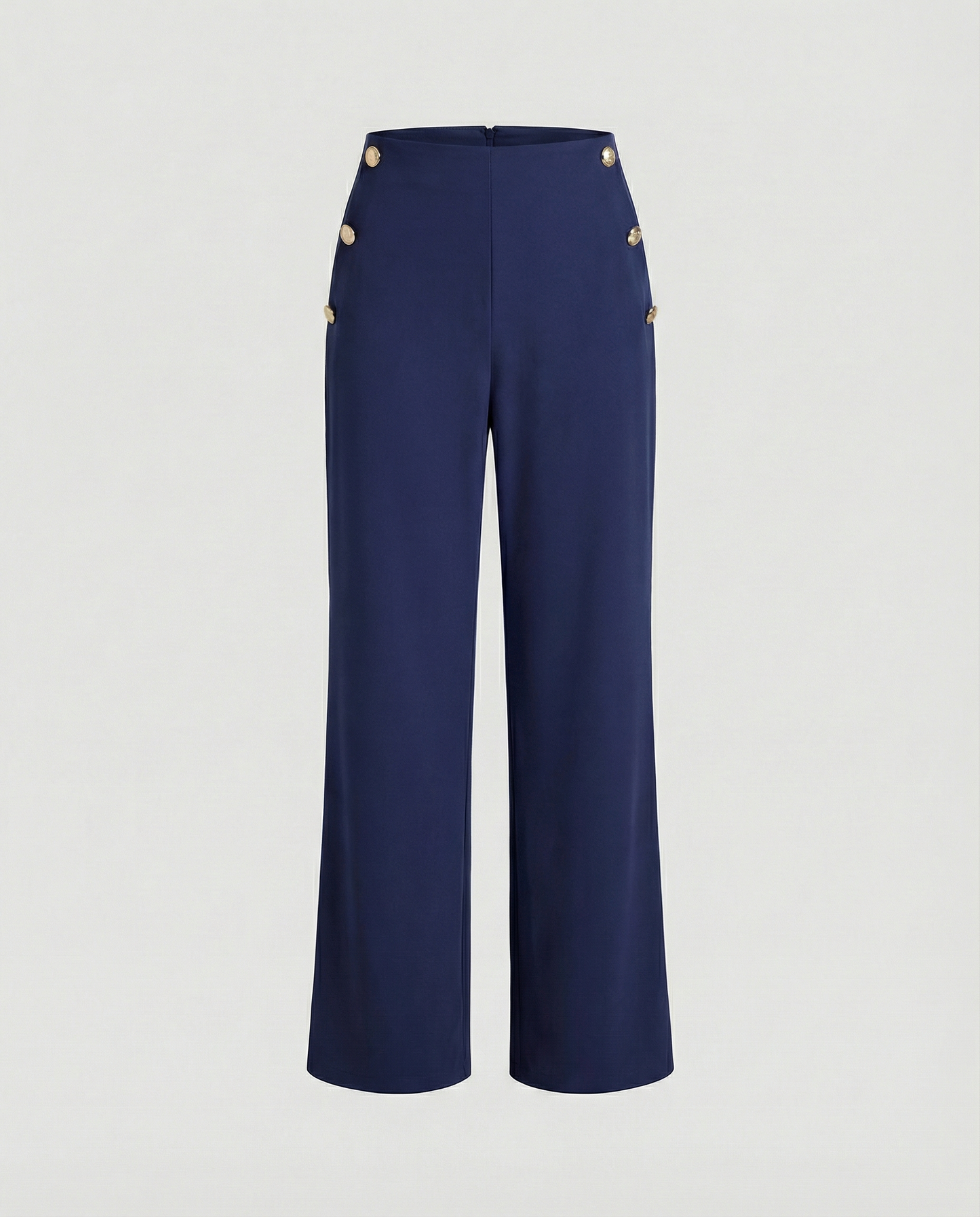 Damen Hose Weite Bequem mit Knöpfen