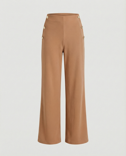Damen Hose Weite Bequem mit Knöpfen