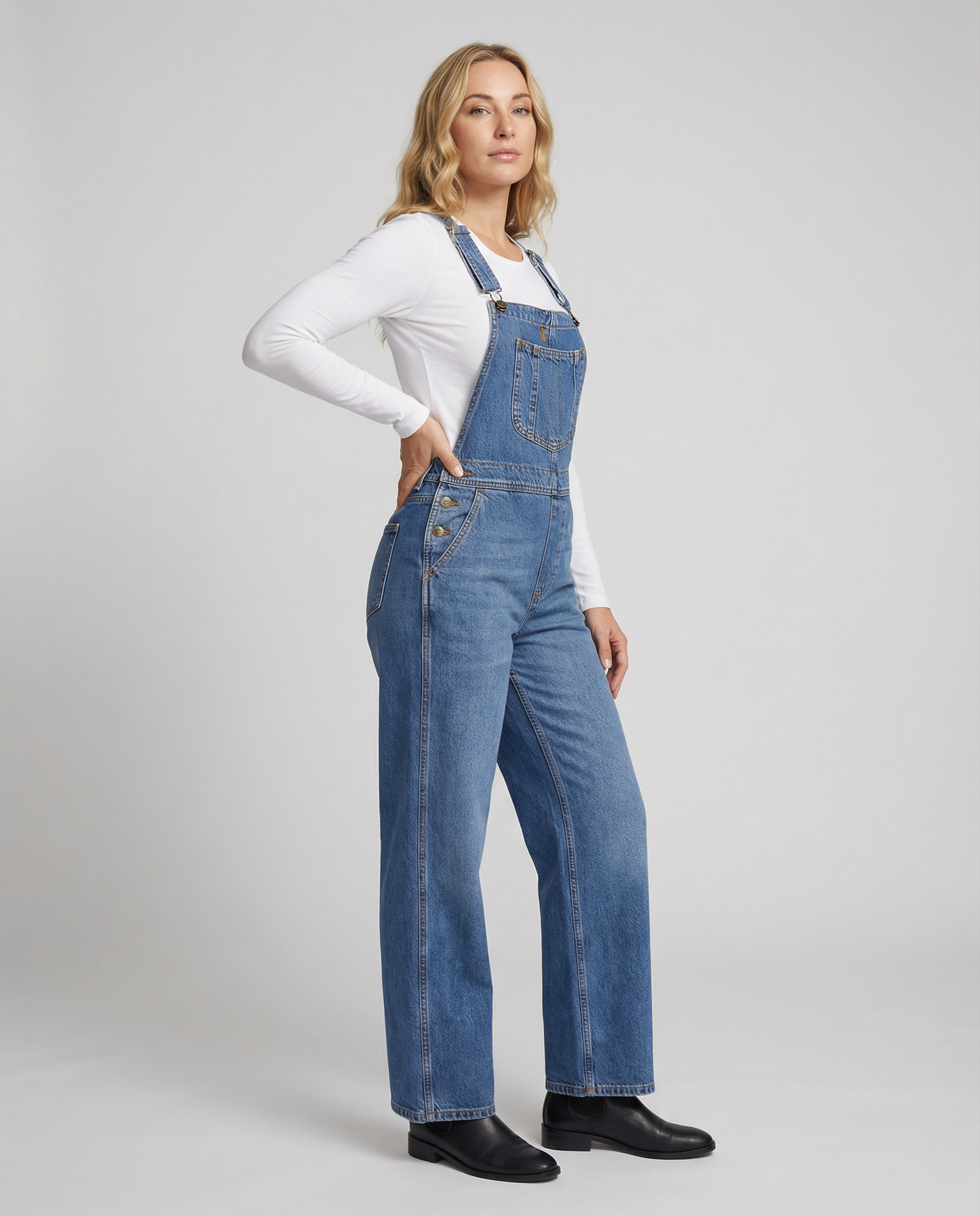 Damen Latzhose Jeans Lässig Mit Taschen - BerlinGlamour
