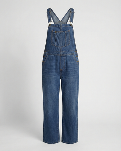 Damen Latzhose Jeans Lässig Mit Taschen