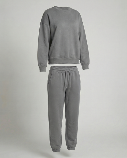 Damen Jogginganzug Baumwoll Sweatset Locker Fit