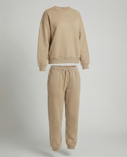 Damen Jogginganzug Baumwoll Sweatset Locker Fit