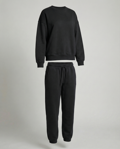 Damen Jogginganzug Baumwoll Sweatset Locker Fit