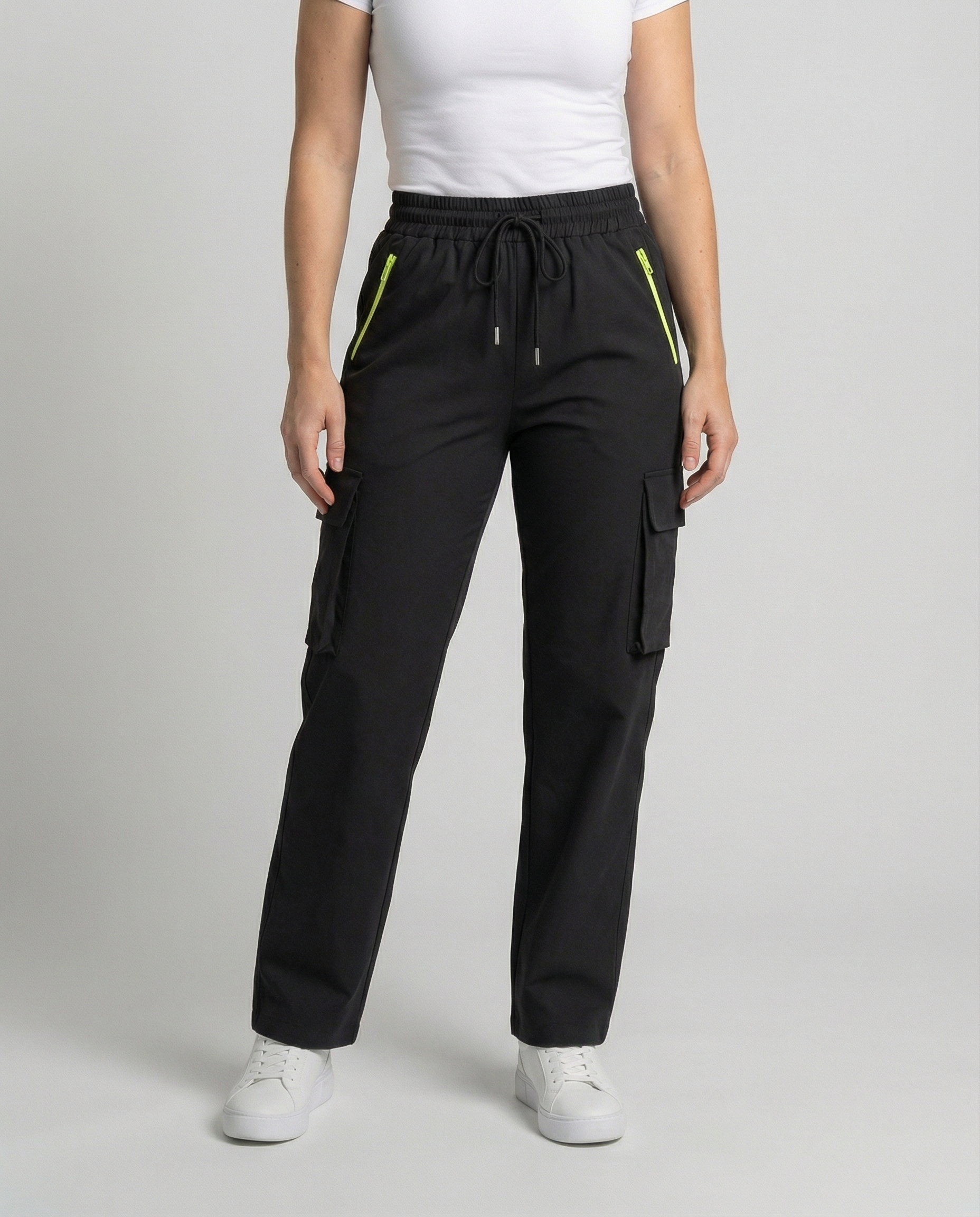 Damen Cargohose Elastisch Mit Taschen Bequem - BerlinGlamour