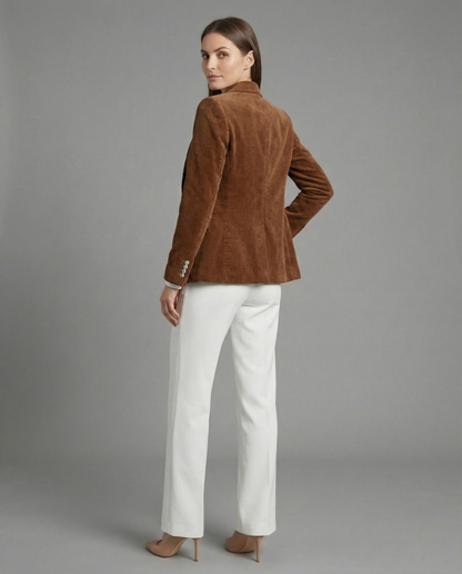 Cord Blazer Damen Elegant wird zu: Damen Cord Blazer Elegant Slim