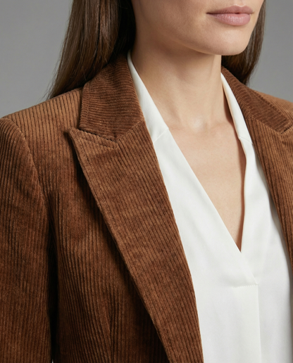 Cord Blazer Damen Elegant wird zu: Damen Cord Blazer Elegant Slim