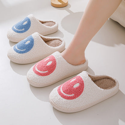 Weiche Pelzpantoffel Smiley Muster Warm