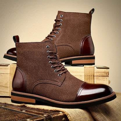 Herren Lederstiefel Oxford Elegantes Design Schwarz