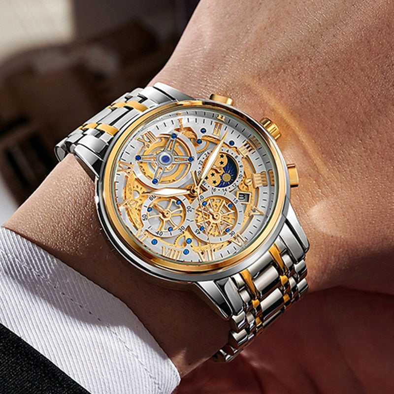 Herren Armbanduhr Automatik Edelstahl Schweizer Qualität