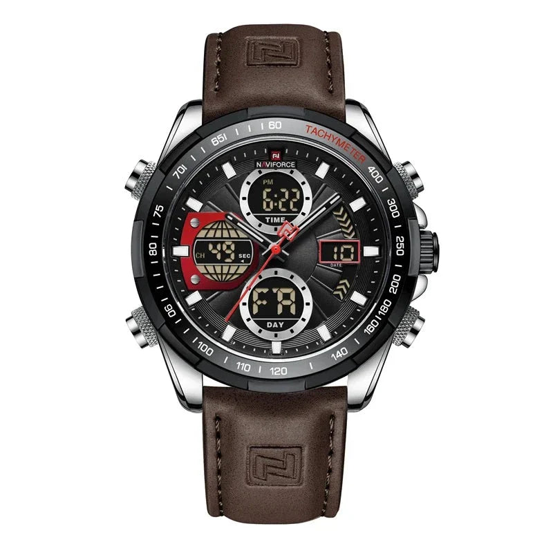 Herren Armbanduhr Edelstahl Marine Chrono