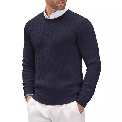 Herren Pullover Slim Fit Feinstrick Rundhals