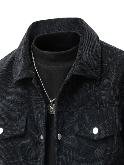 Herren Cordjacke Lässig Beige Modern