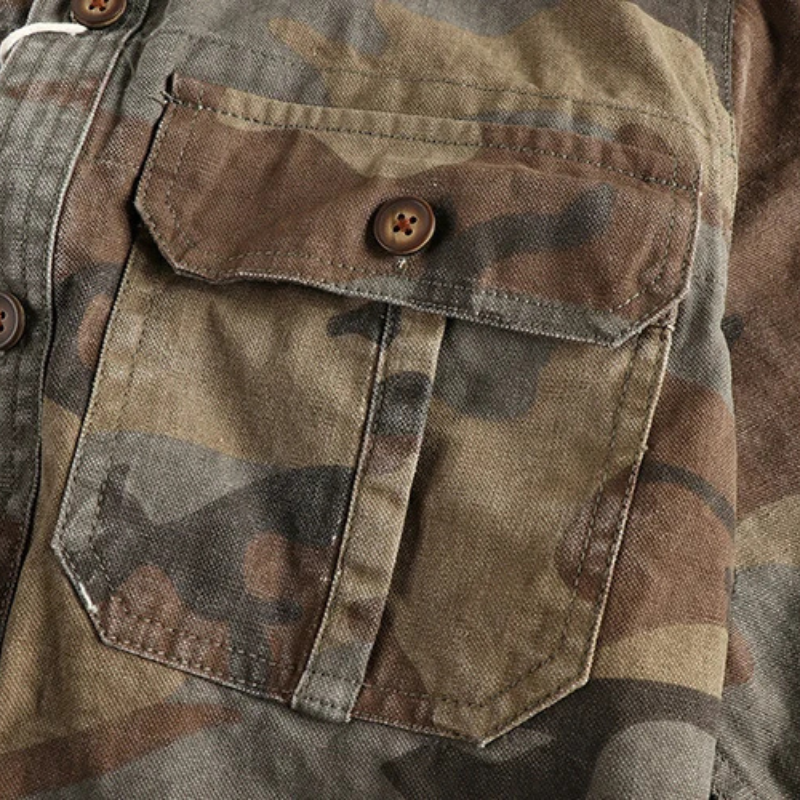 Herren Cargo Hemd Militärstyle Camo
