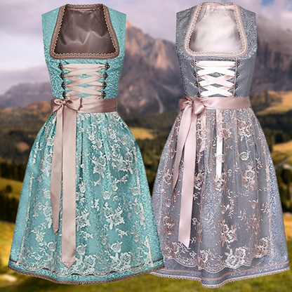 Damen Dirndl Set 3-teilig mit Schürze Traditionell - BerlinGlamour