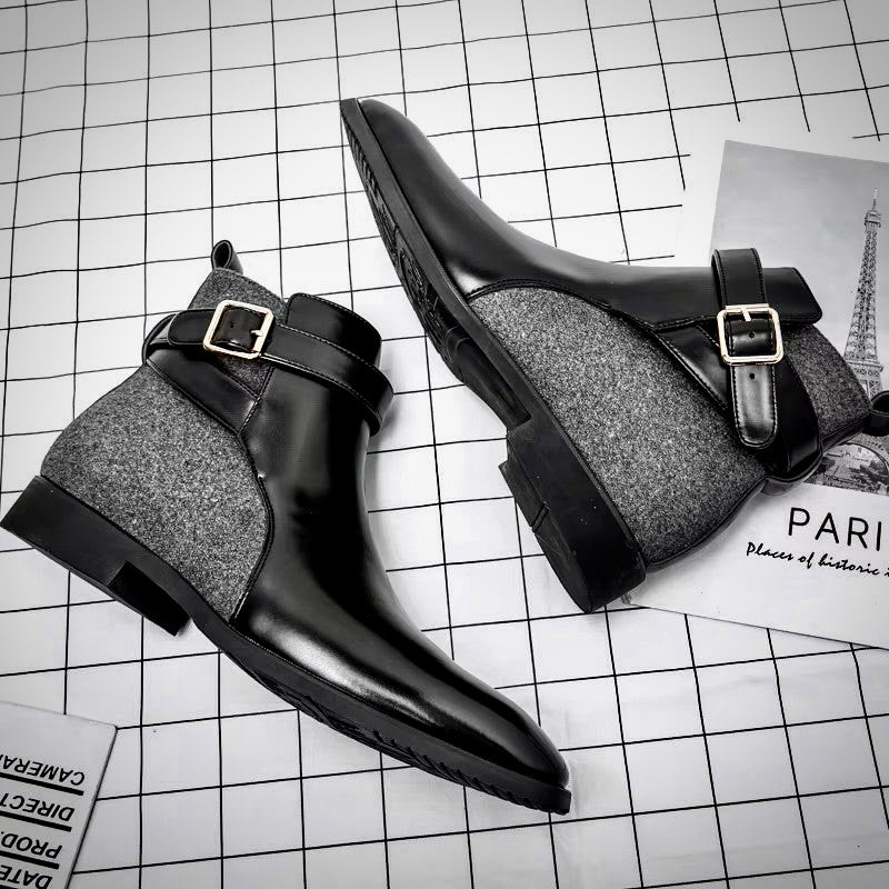 Leder Stiefel Herren Handgefertigt Echtleder Schwarz