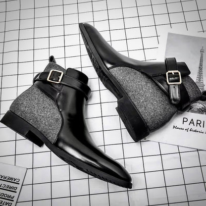 Leder Stiefel Herren Handgefertigt Echtleder Schwarz