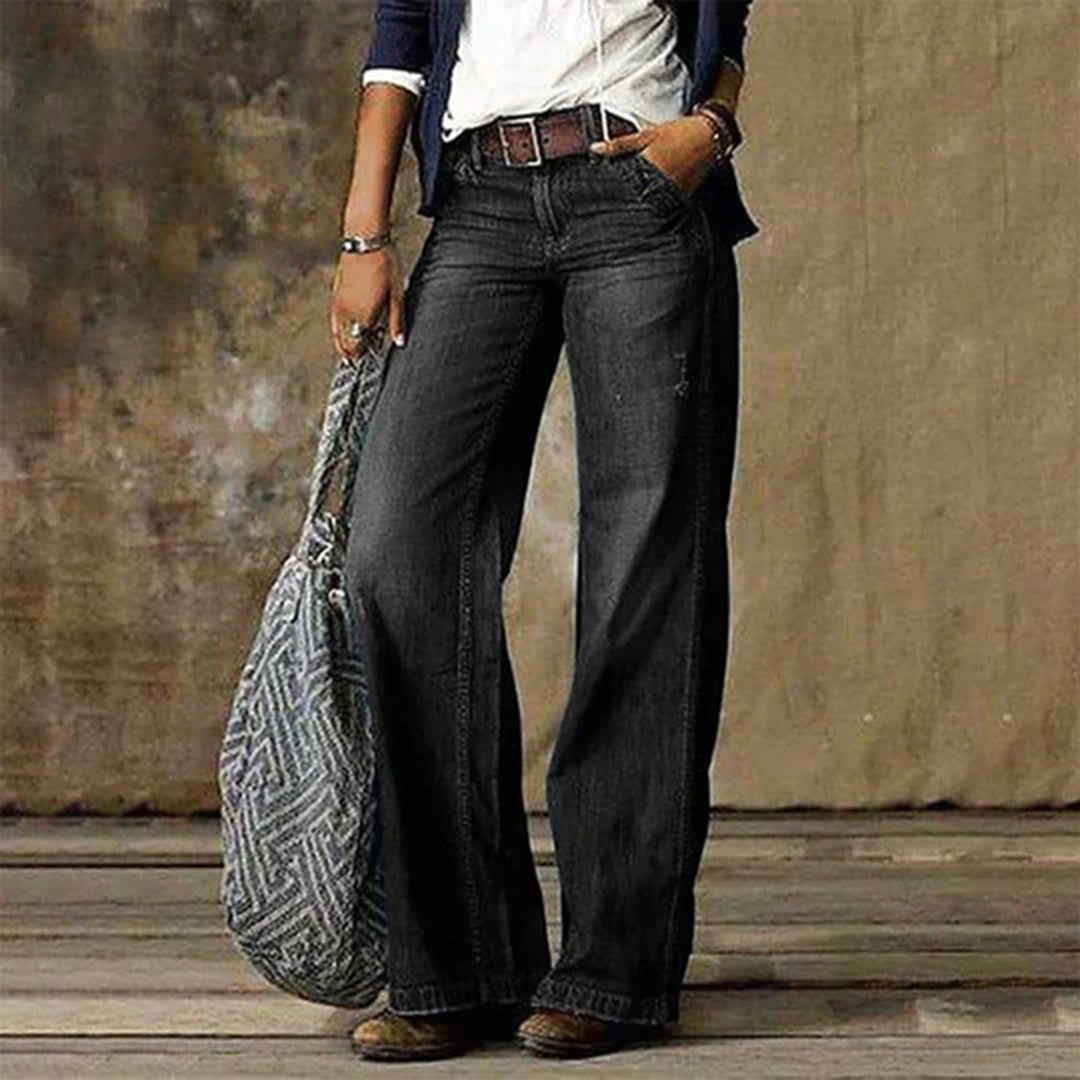 Damen Vintage Jeans Weite Bein Schnitt