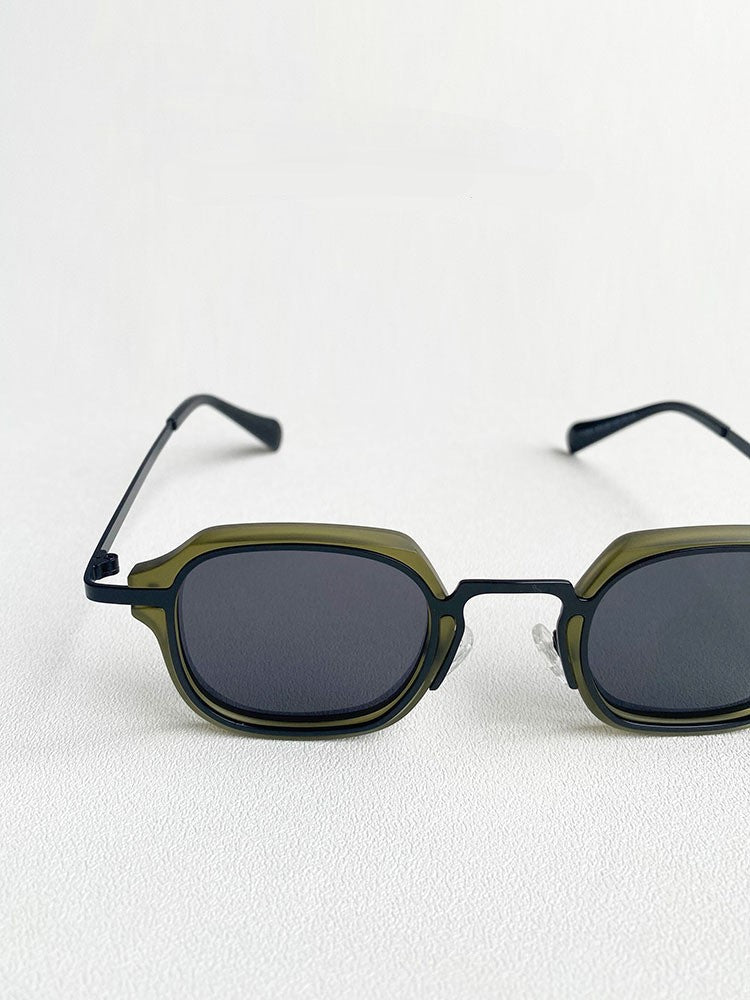 Herren Sonnenbrille Klassisch Echtleder Schwarz