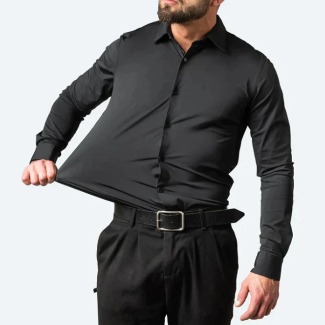 Herren Hemd Slim Fit Knitterfrei Stretch - BerlinGlamour