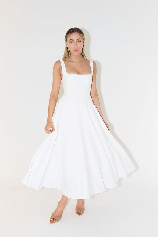Elegantes Maxikleid A-Linie Schwarz Weiß Mintgrün Lang - BerlinGlamour