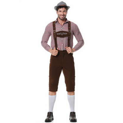 Männer Oktoberfest Kostüm Lederhosen Hut Set - BerlinGlamour