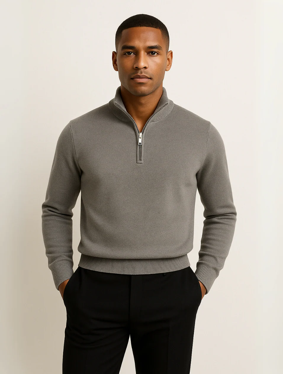 Old Money Half-Zip Pullover für Herren – Marineblau 4