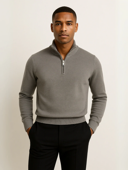 Old Money Half-Zip Pullover für Herren – Marineblau 4