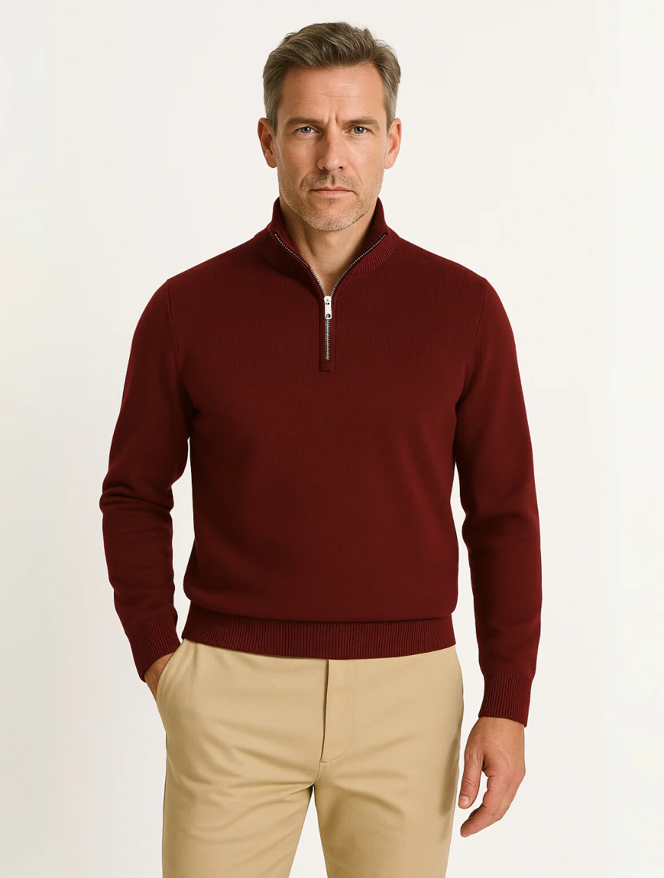 Old Money Half-Zip Pullover für Herren – Marineblau 5