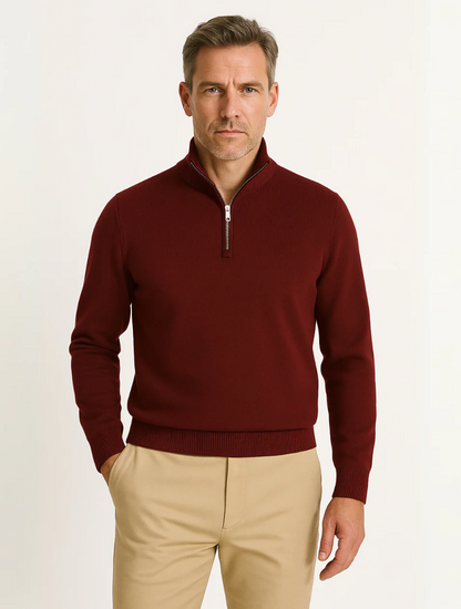Old Money Half-Zip Pullover für Herren – Marineblau 5