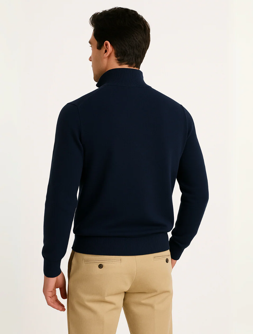 Old Money Half-Zip Pullover für Herren – Marineblau 6