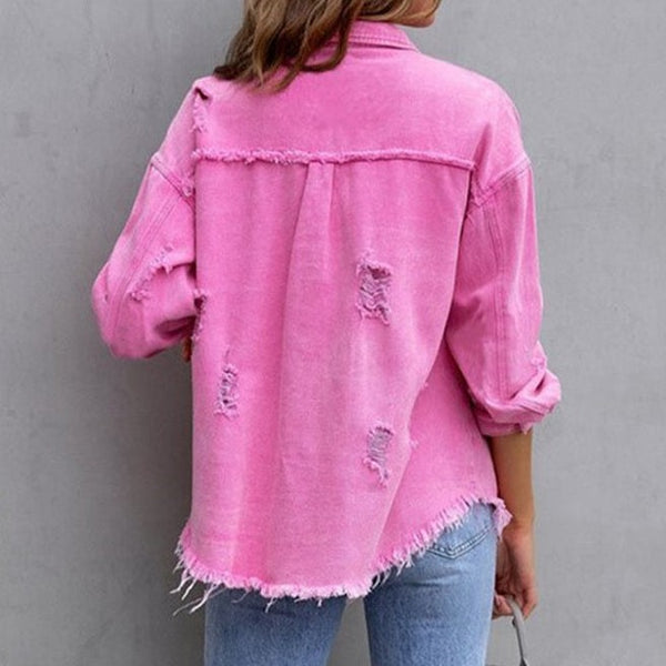 Modische Damen Denimjacke Slim Fit