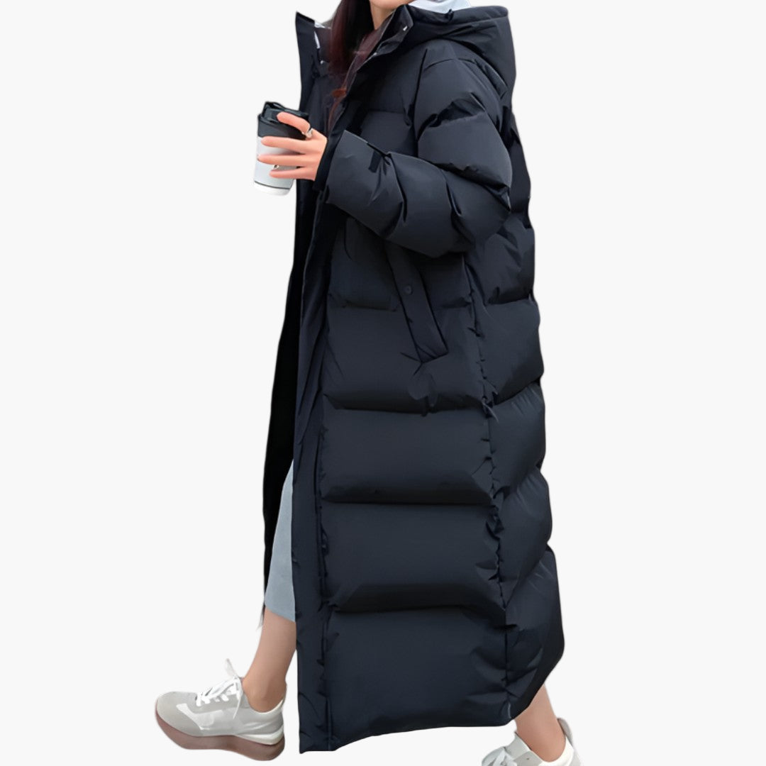 Damen Wintermantel Lang Kapuzen Puffer Warm