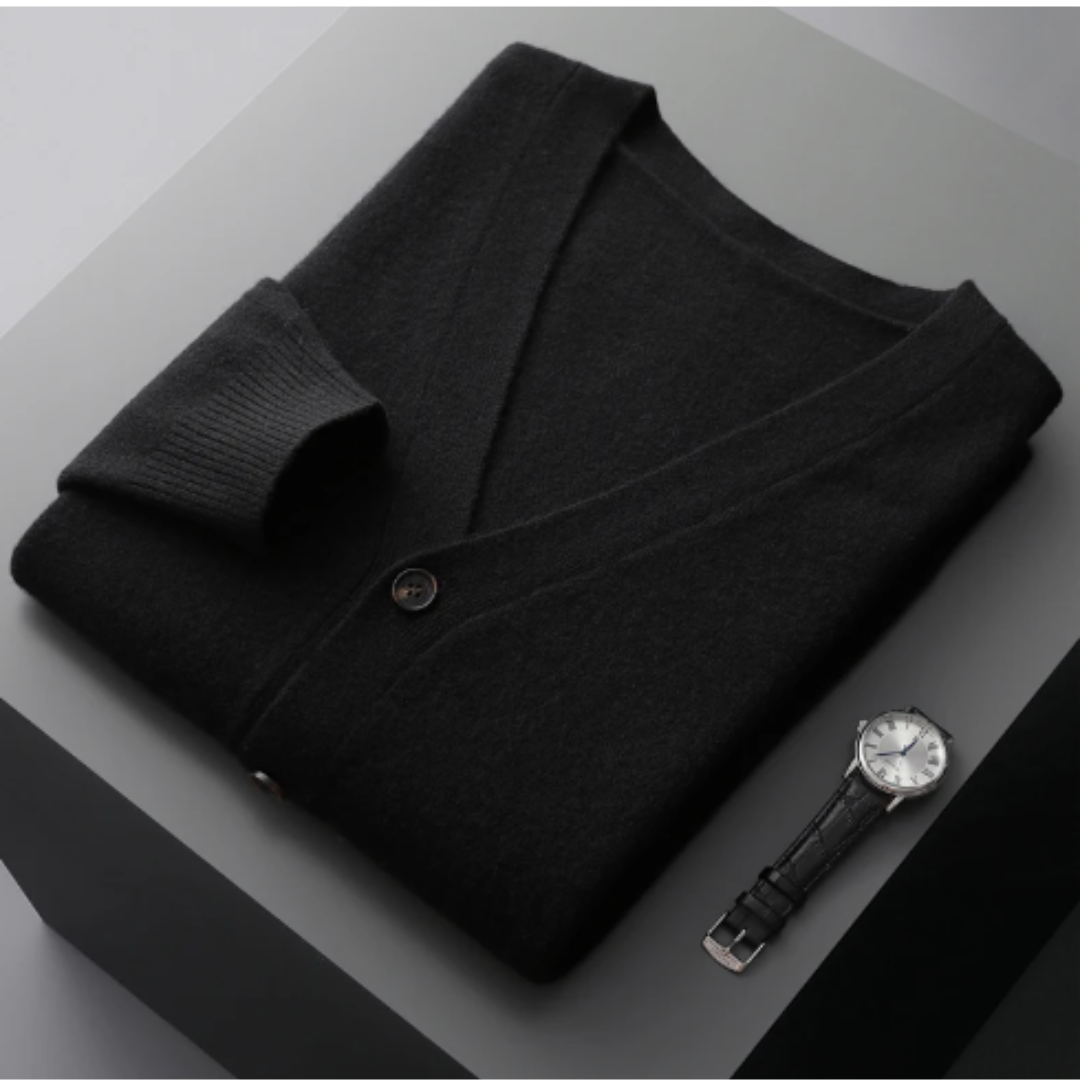 Weiche Cashmere Strickjacke V-Ausschnitt Leicht Modern