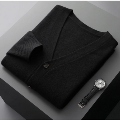 Weiche Cashmere Strickjacke V-Ausschnitt Leicht Modern